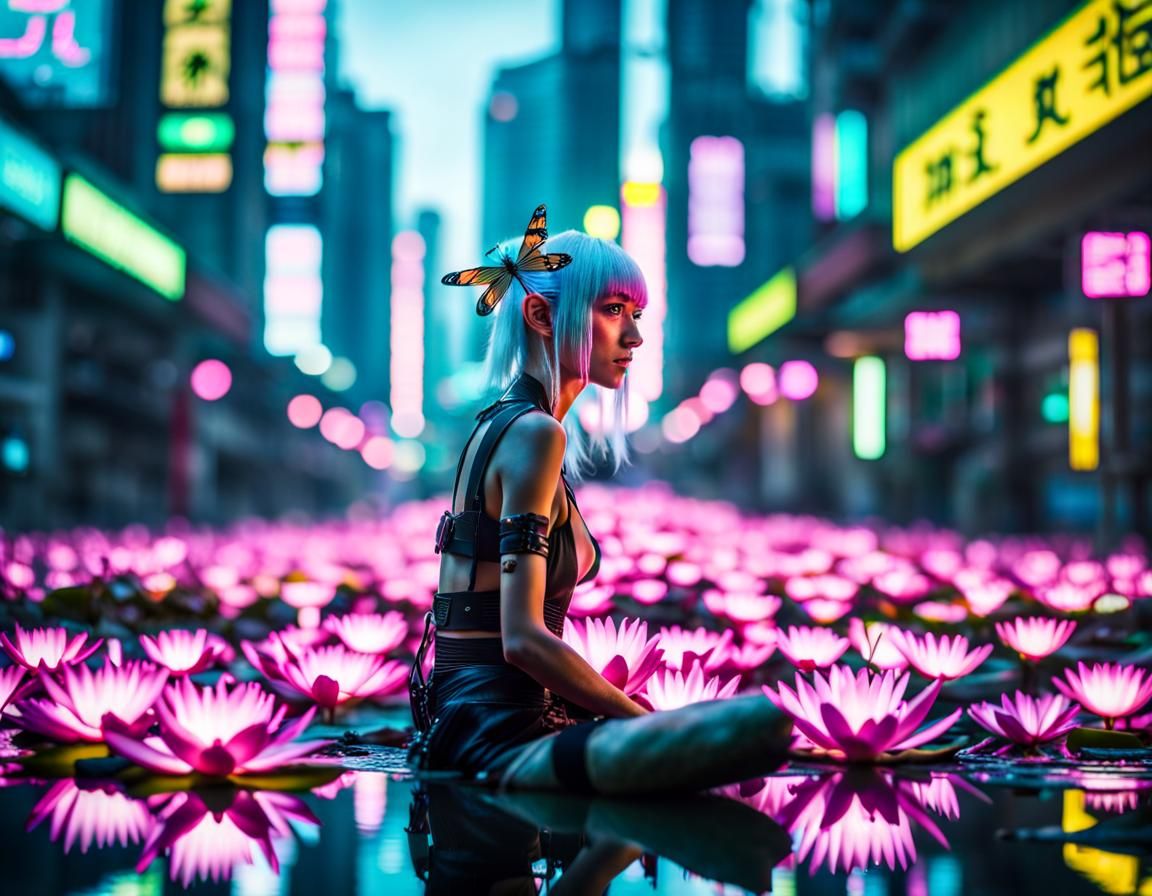 Fairy Elf in Chiba City: A Neonpunk Photo