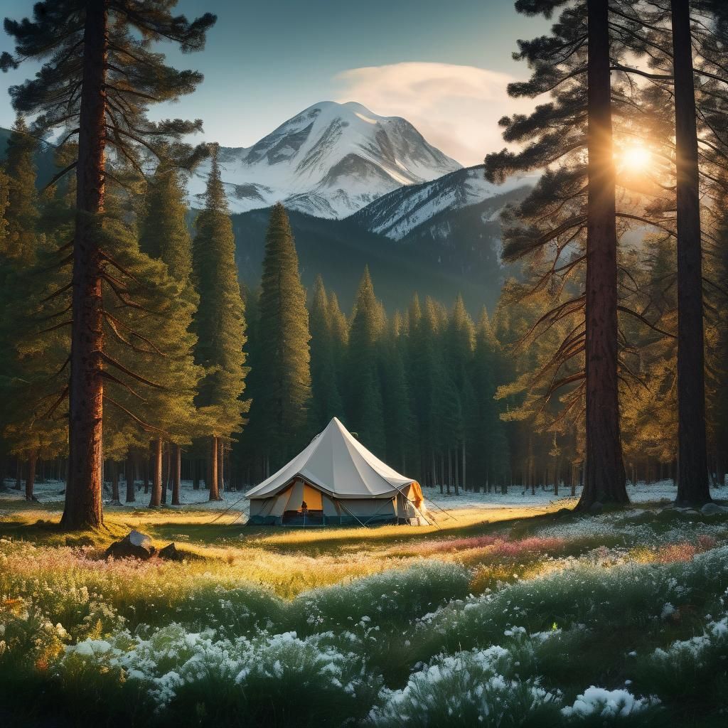 Serene Mountain Meadow Landscape Photography