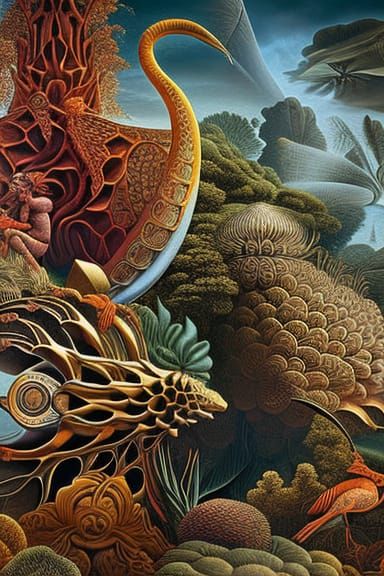 Detailed Cel-Shaded Art Nouveau Album Cover