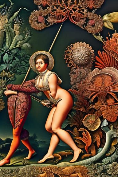 Art Nouveau Photograph of a Man and Woman