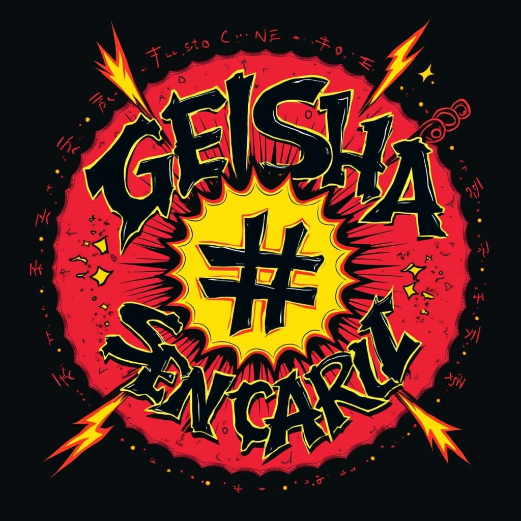 Electric Geisha Rock Logo in Funky Disco Pop Style