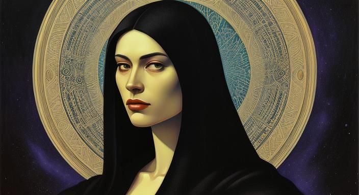 Surreal Goddess in Mysterious Landscape