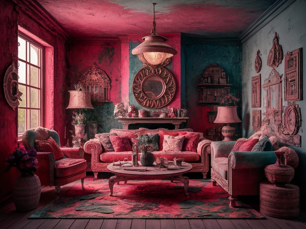 Gypsycore Living Room in Melted Plastic Style