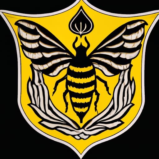Hufflepuff Bee Crest in Detailed Needlework