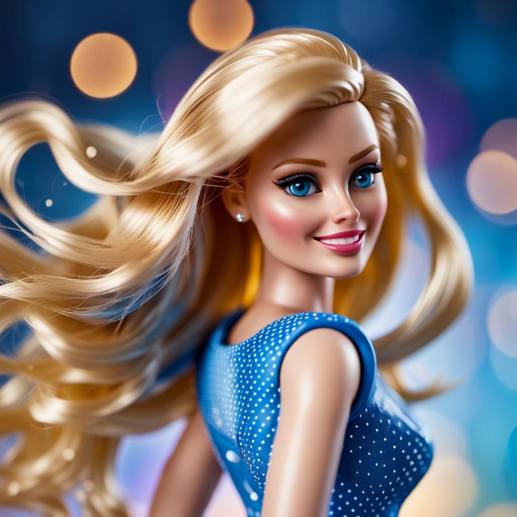 Hyperrealistic Barbie Doll with Bokeh Background