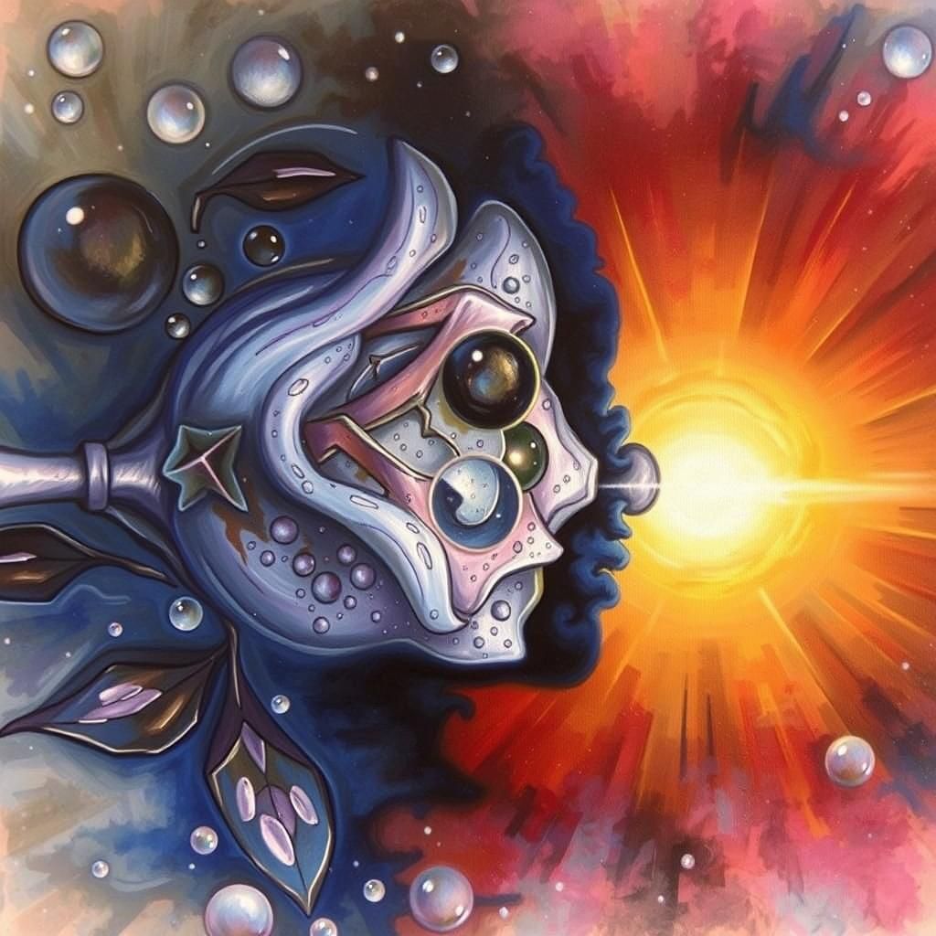 White Crystal Rose with Bubbles