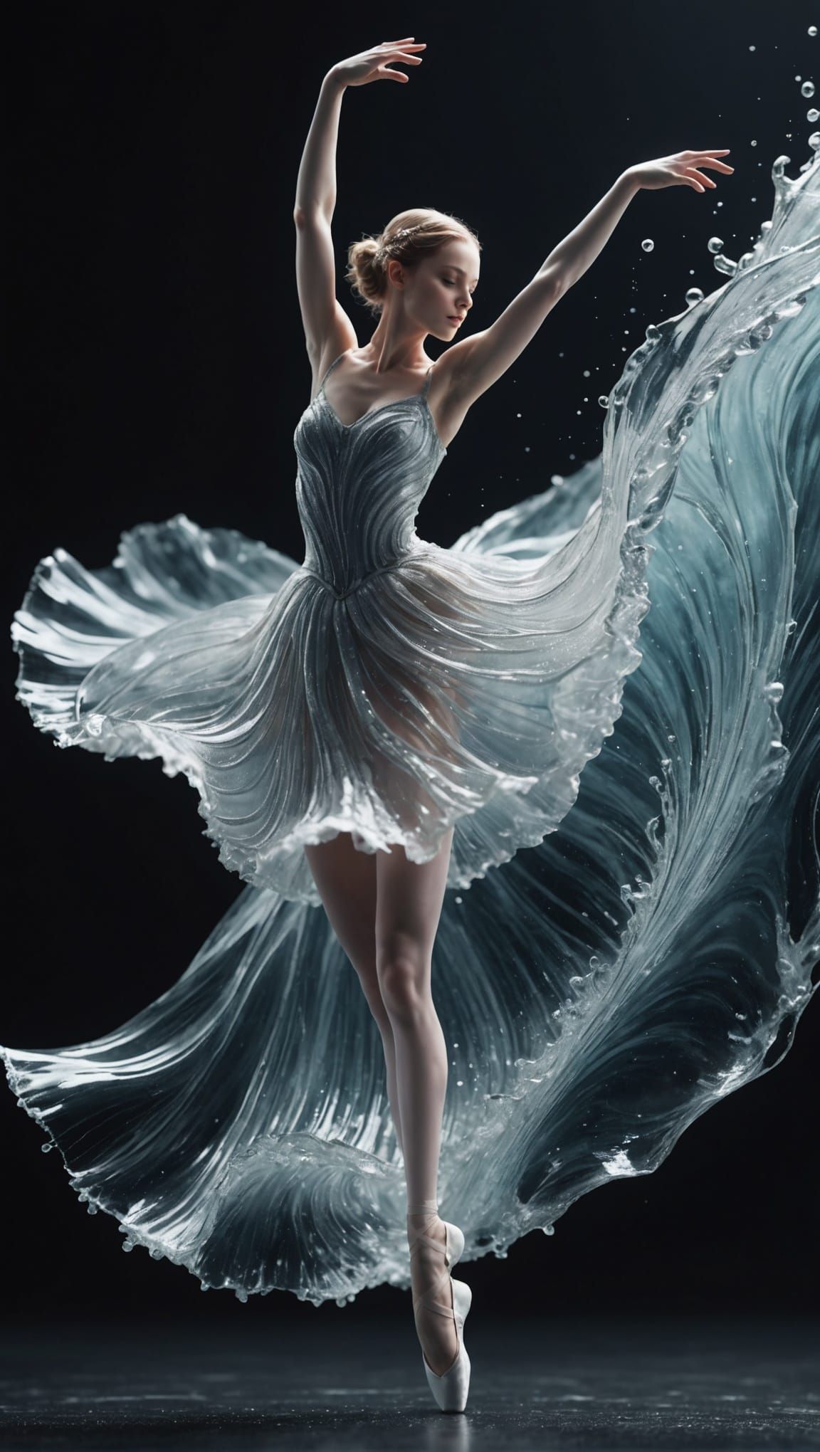 Sea Wave Ballerina in Dark Fantasy Style