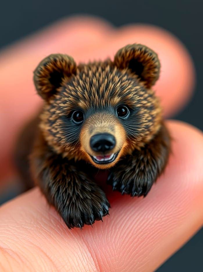 Tiny Grizzly Bear between my Fingertips
