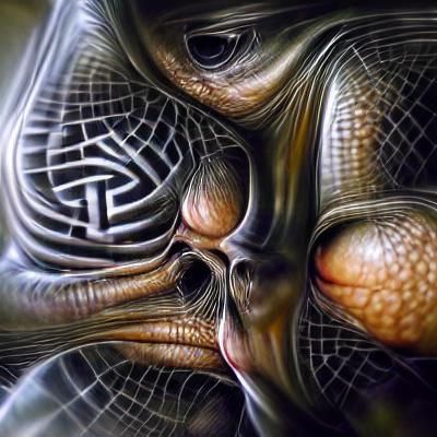 Biomechanical Sacred Geometry in Giger Style