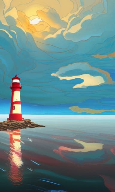 Lighthouses in Storm: A Digital Masterpiece