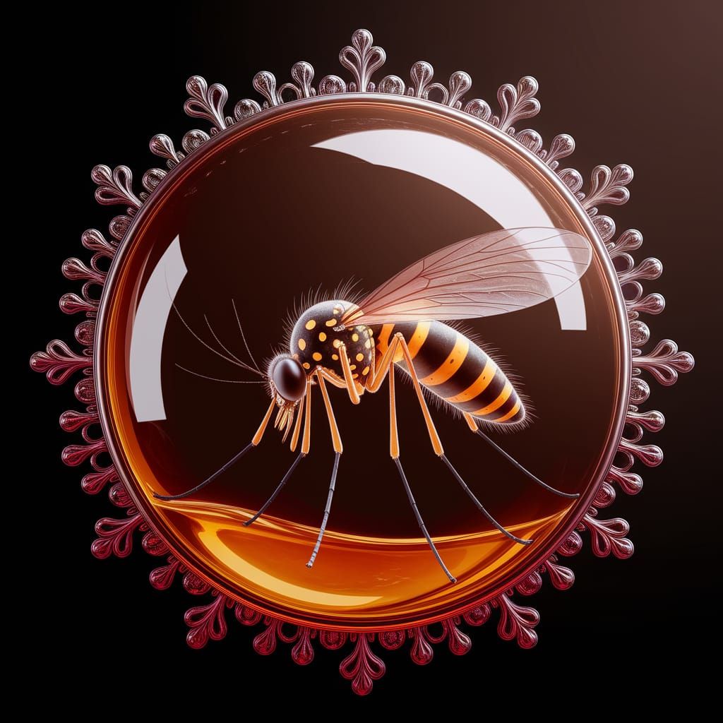 Mosquito in Amber: Detailed Matte Painting