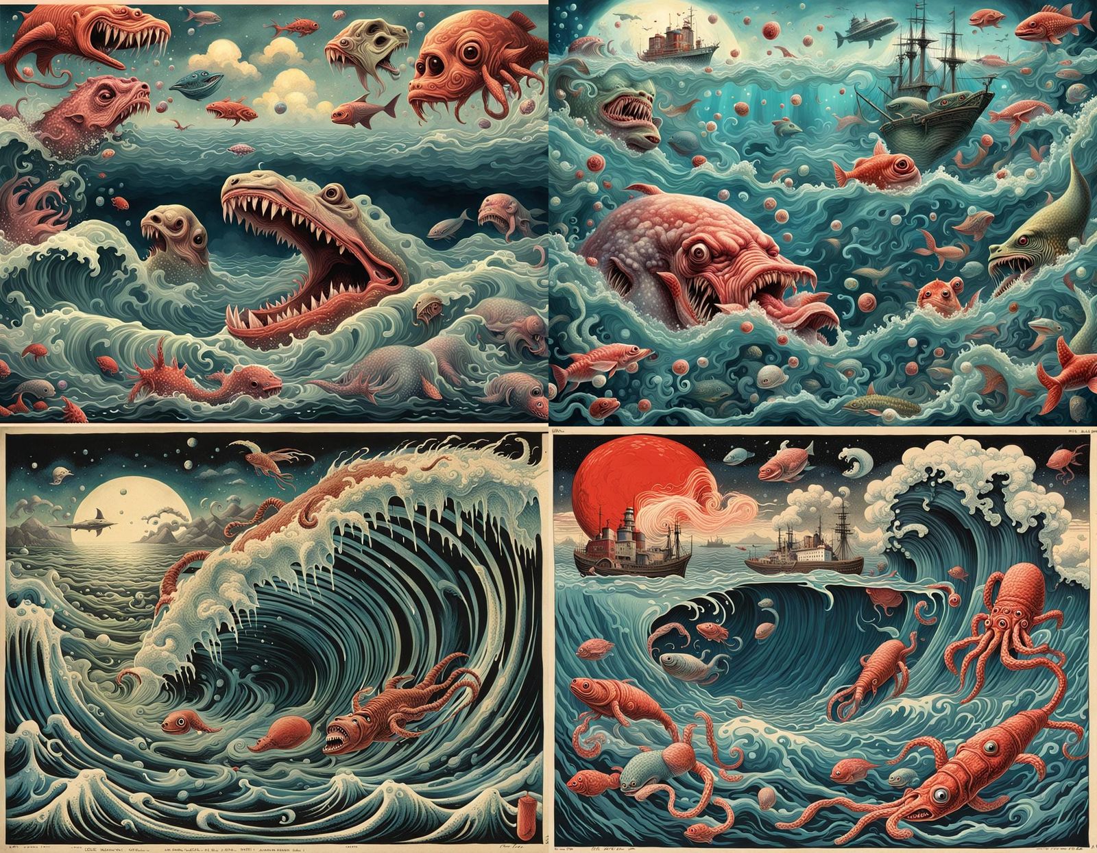 Surreal Ocean Horror: A Whimsical Miasma