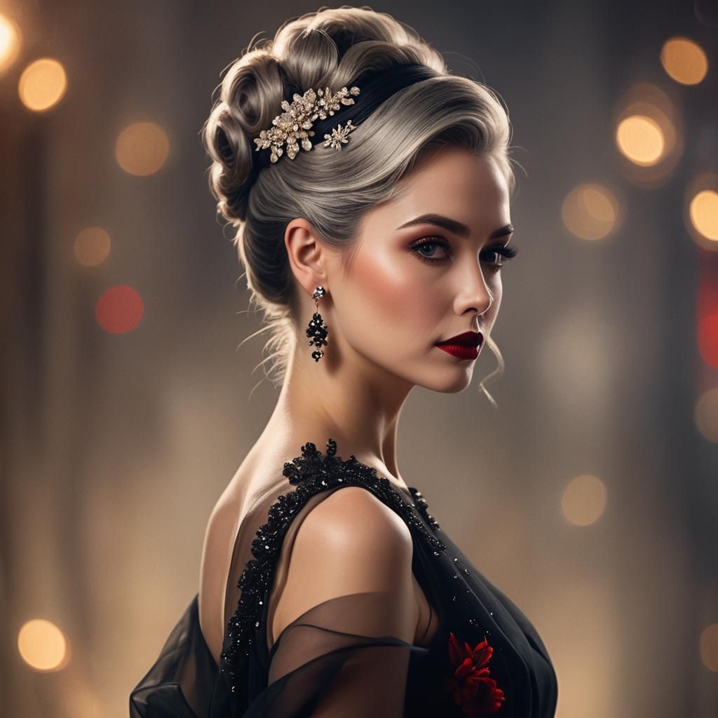 Elegant Woman in Gown: Editorial Portrait