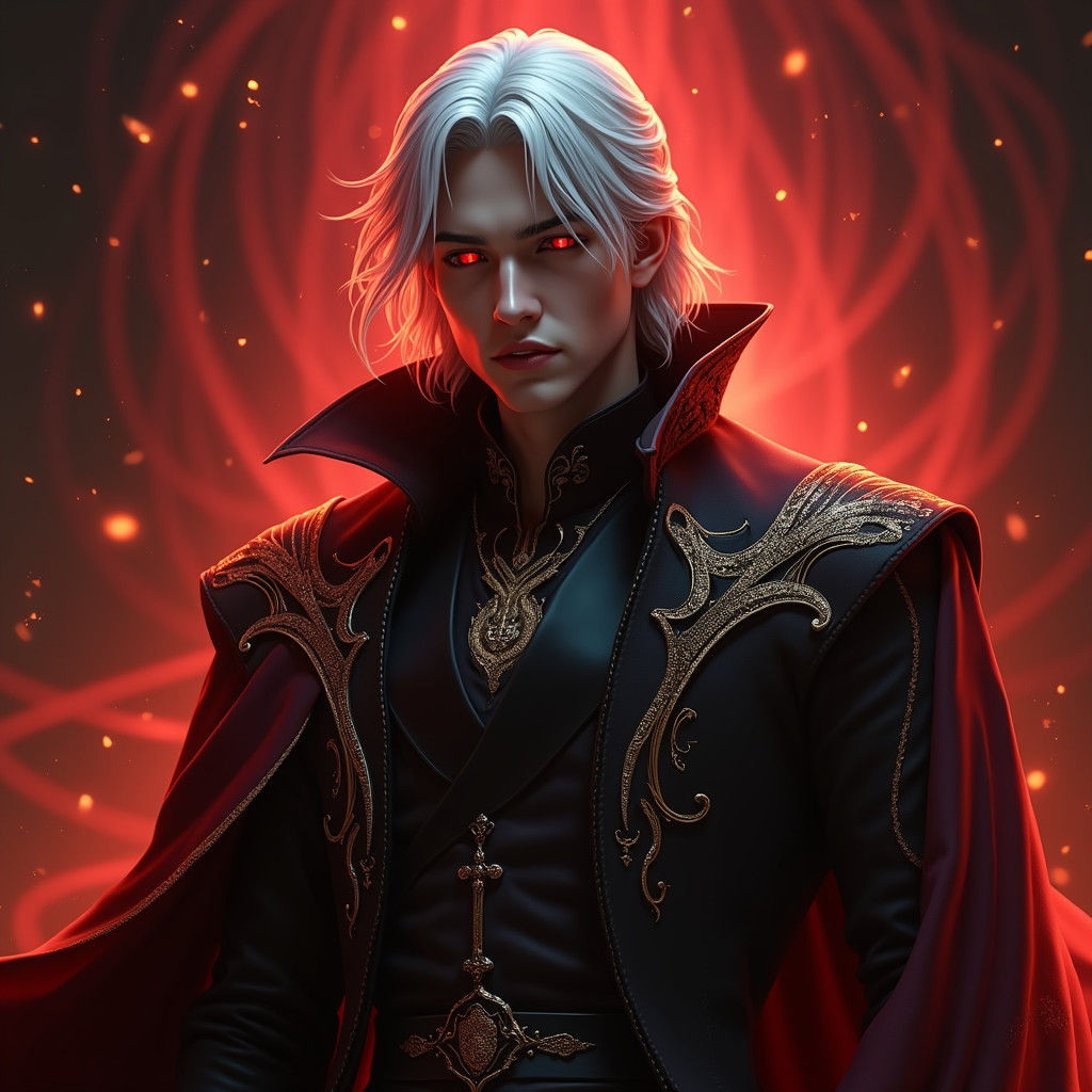 Majestic Vampire Prince Portrait in 3D Digital Art