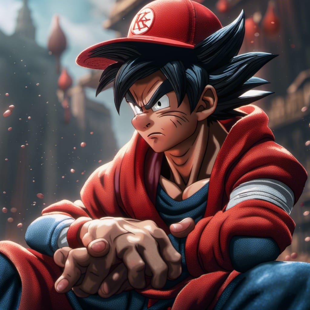 Goku in KC Chiefs Hat: Fantasy Concept Art