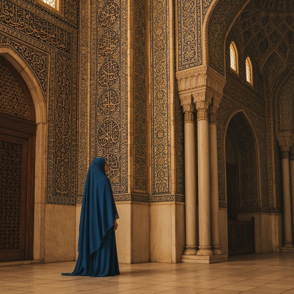 Woman in Mosque: Abstract Expressionist Style