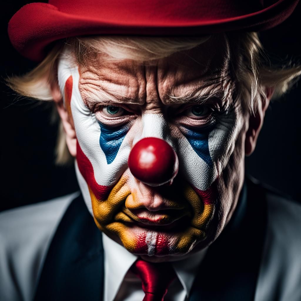 Clown Makeup Portrait in Photographic Style