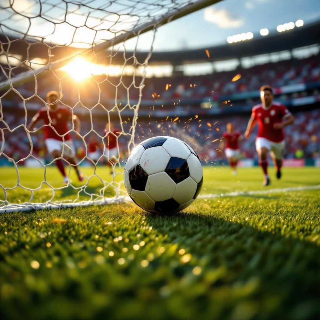 Soccer Ball Aimed at Goal in Photorealistic Style