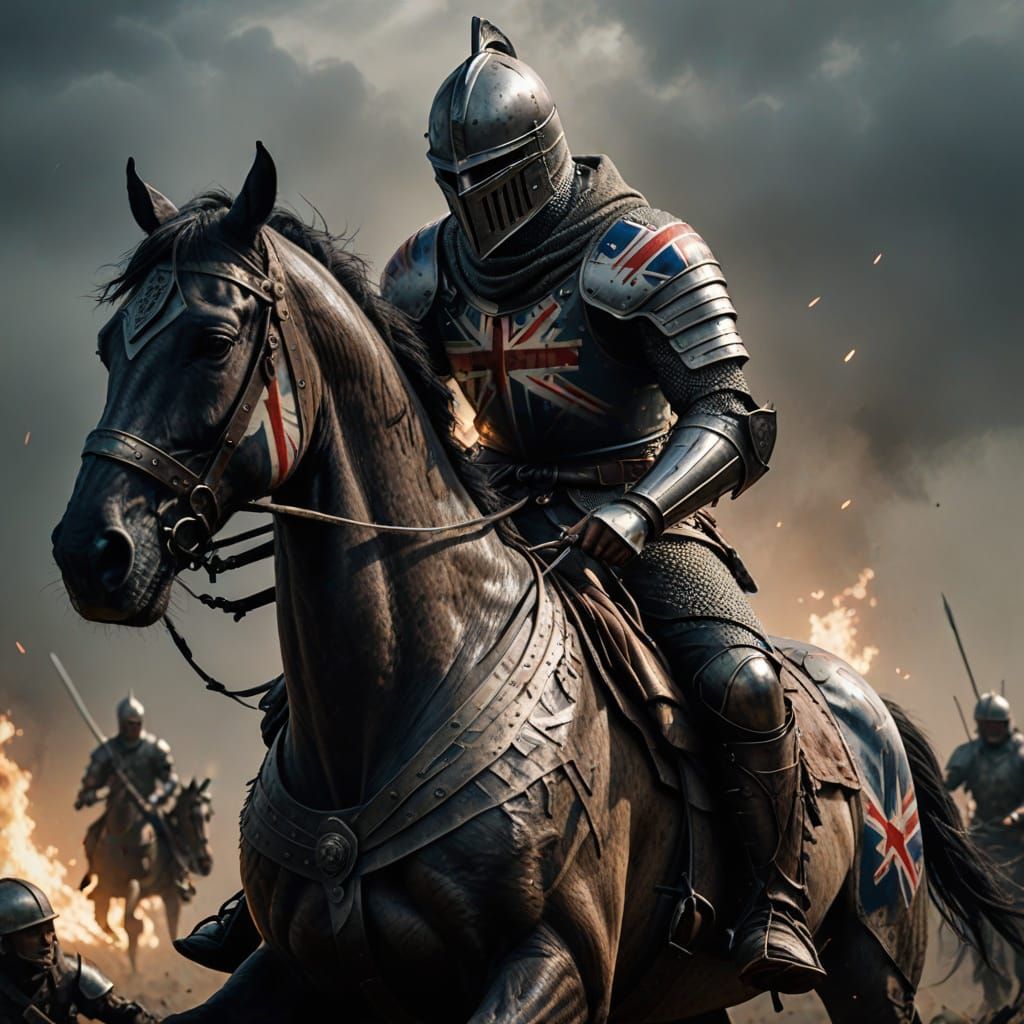 Hyper-Realistic Knight Tattoo Art in Dramatic Light