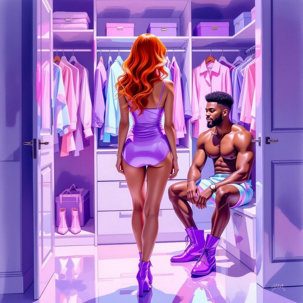 Watercolor Dressing Room with Pastel Colors