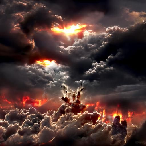 Apocalyptic Scene with Witches, Demons, and Angels