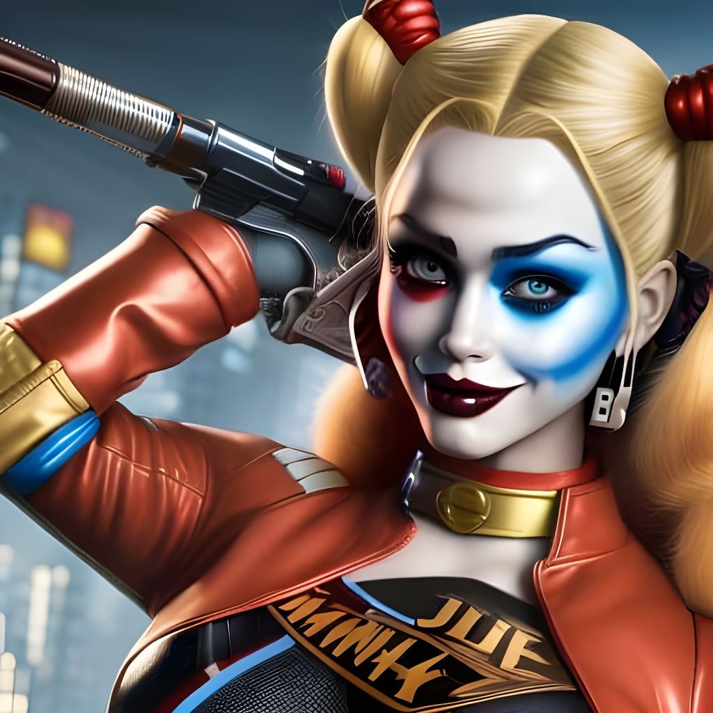 Harley Quinn Comic Style Digital Illustration