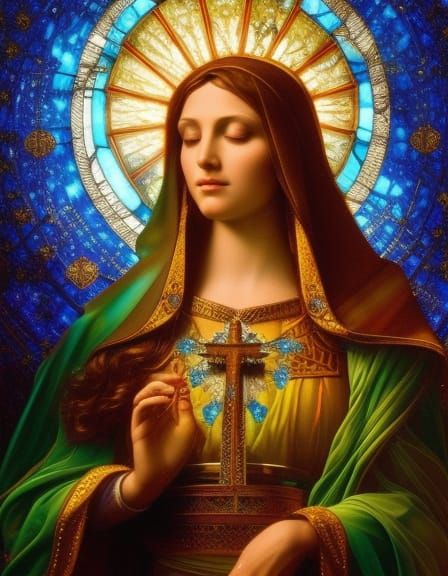 Virgin Mary praying by Per.