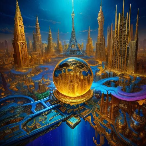 Surreal Miniature City Held in Hand: Dreamlike Art