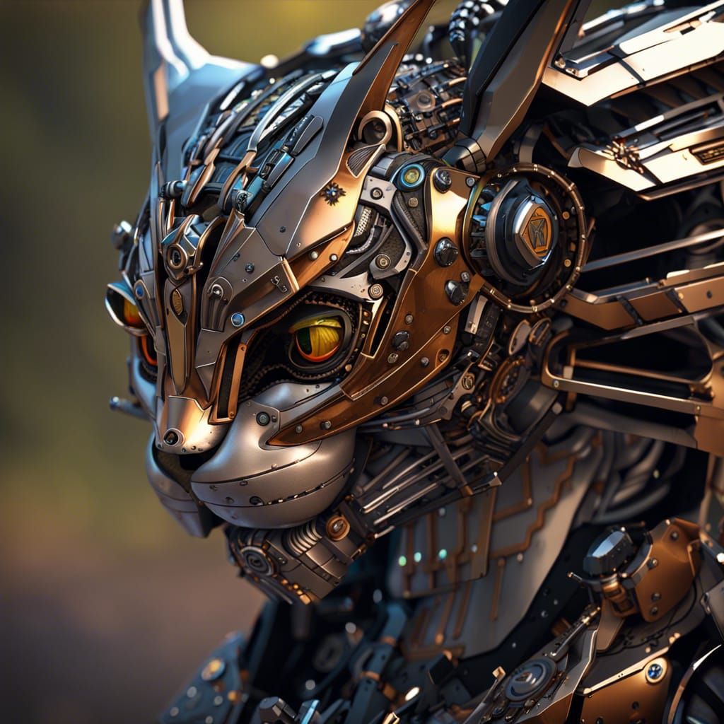 Futuristic robot cat