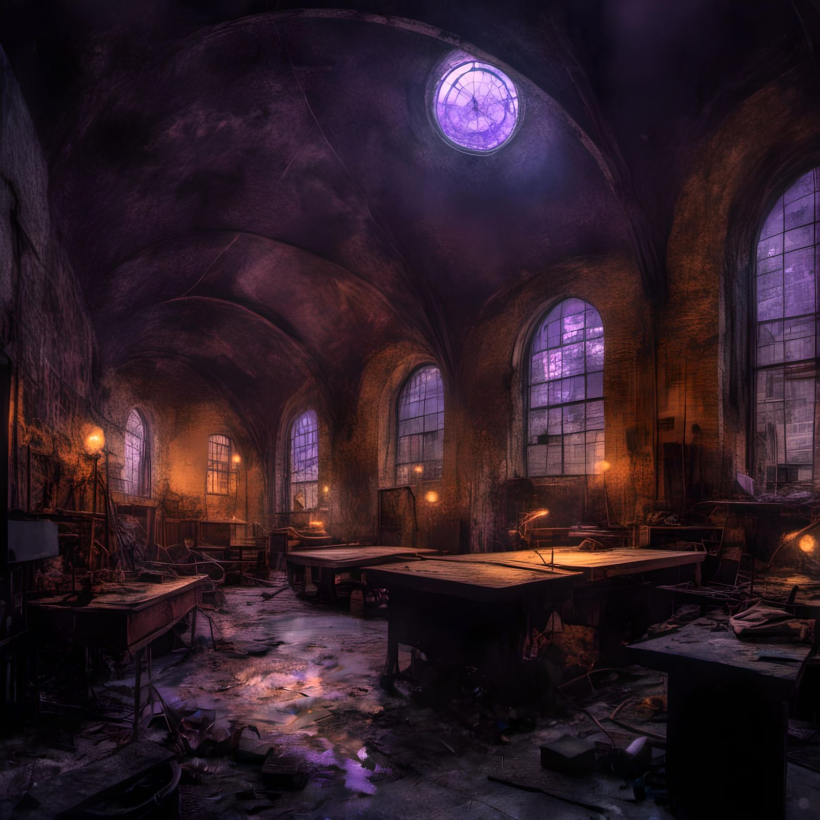 Physics Class in Dark Fantasy Style