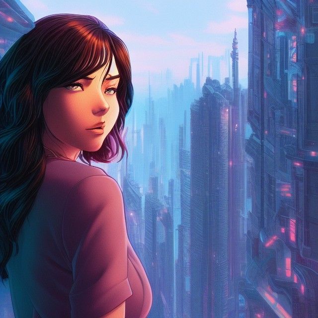 Cosmic Beauty: Digital Art in Cel-Shaded Style