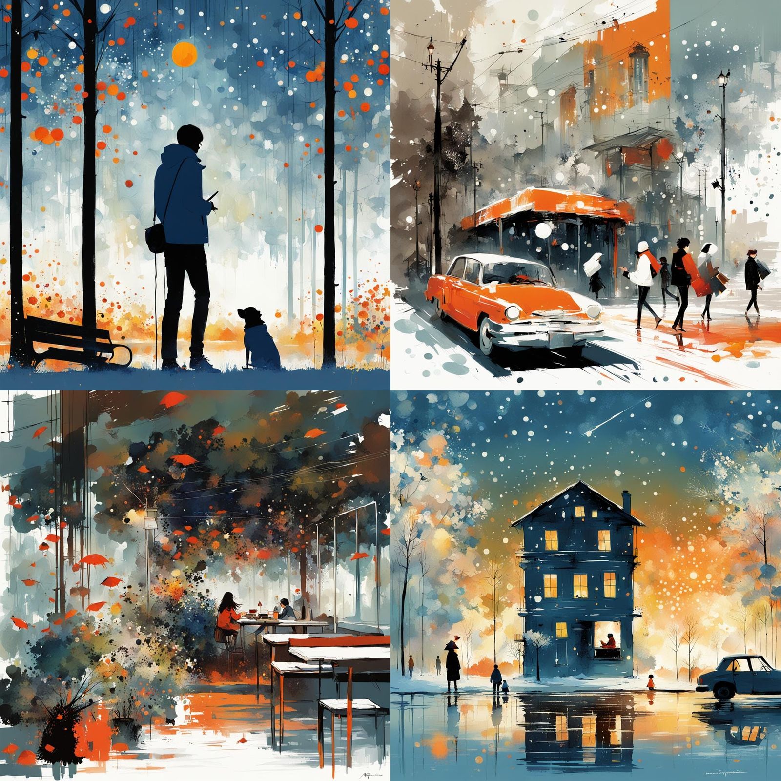 Cozy Family Moment in Storybook Style