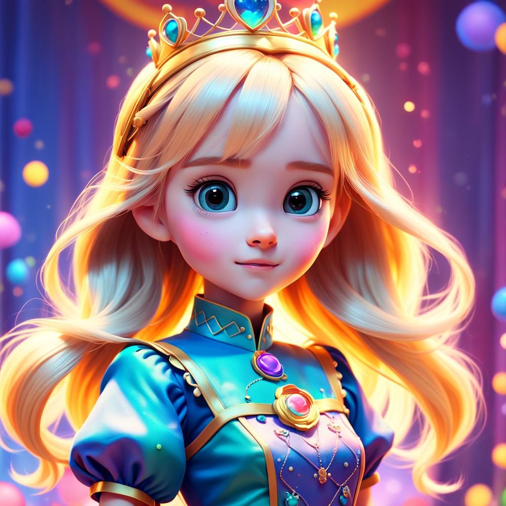 Pixar-Inspired Princess in Dreamy 3D Render