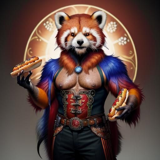 Red Panda Juggling Hot Dogs in Mexico