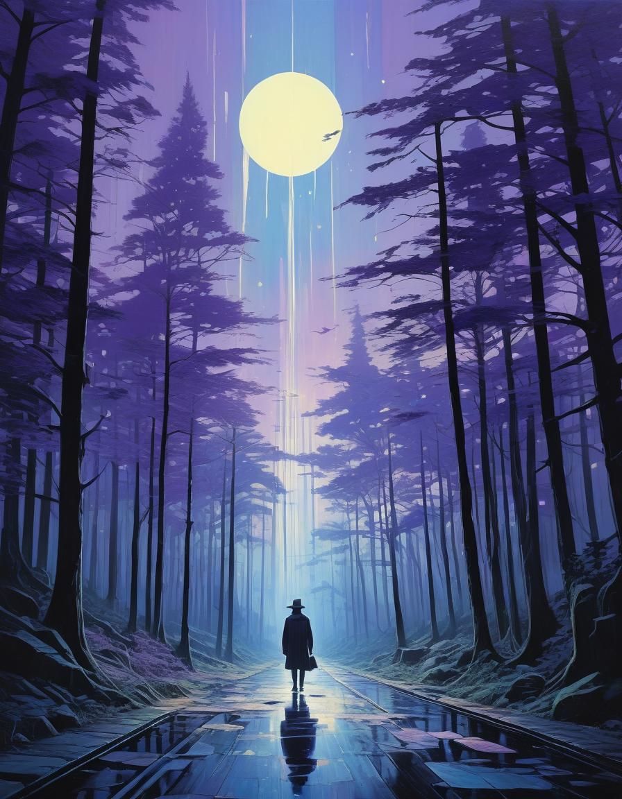 Ethereal Purple Abstract Art in Tonalist Style