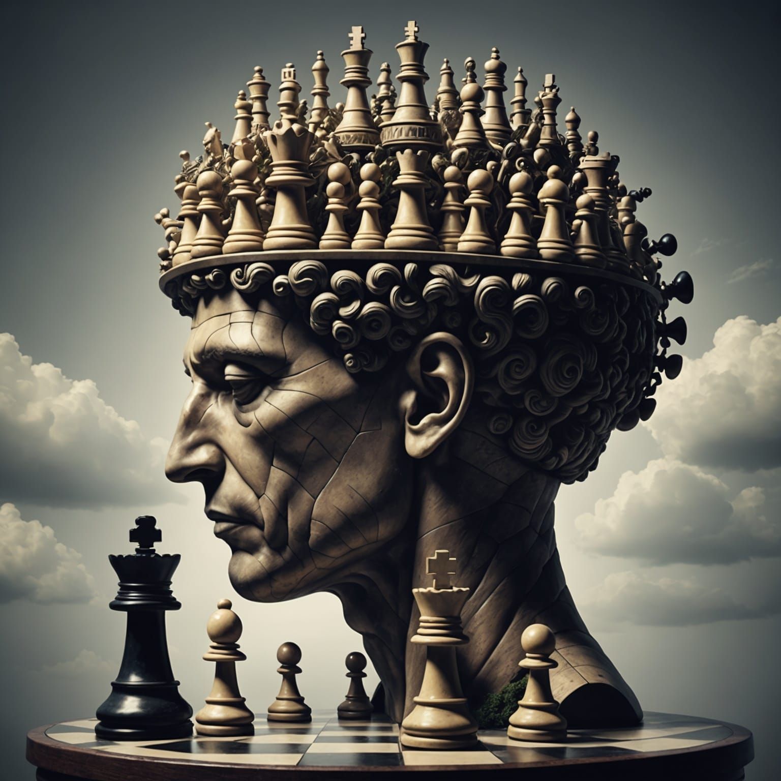 Surreal Chess Game on a Giant Brain