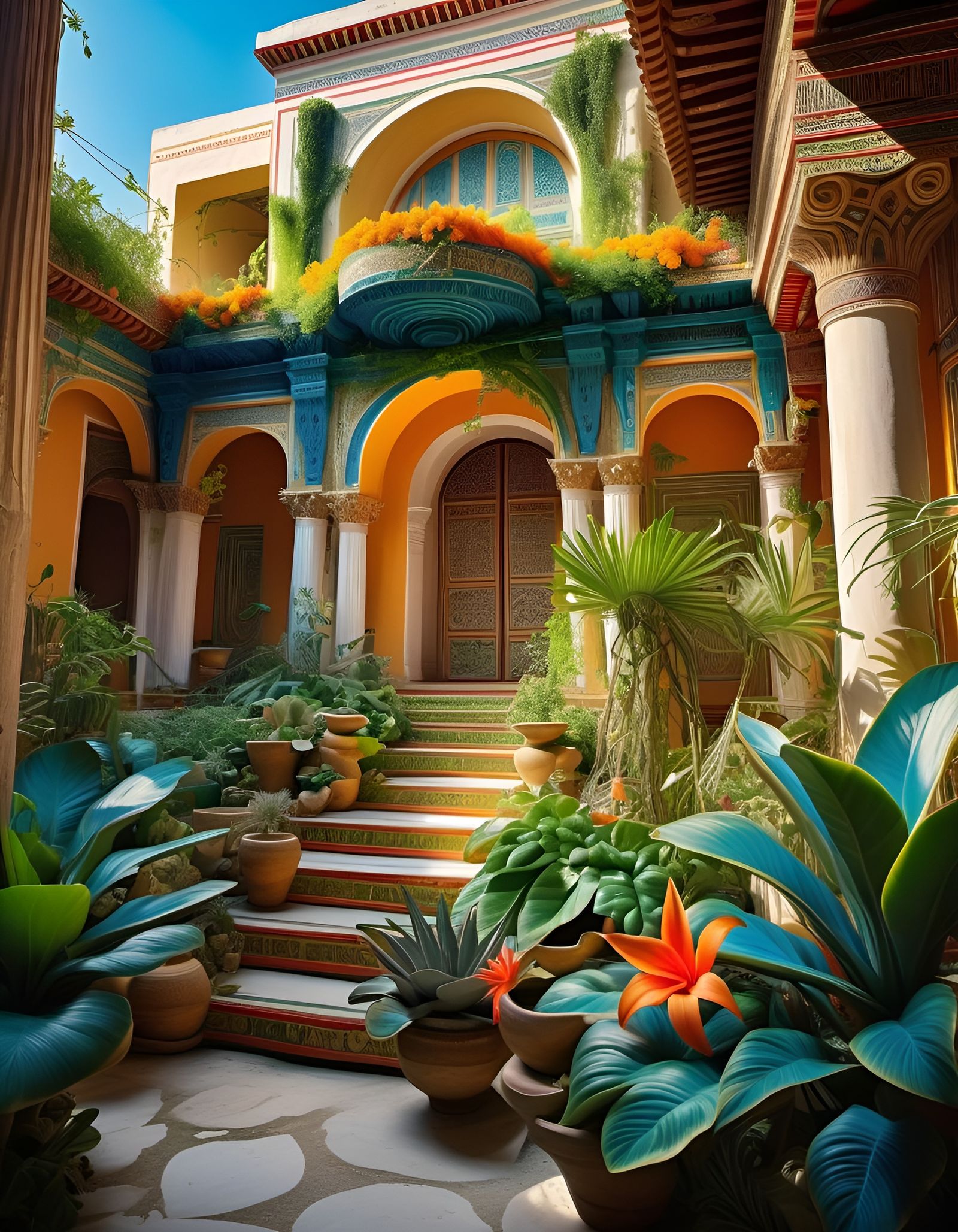 Lush City Garden Inspired by Minoan Palace