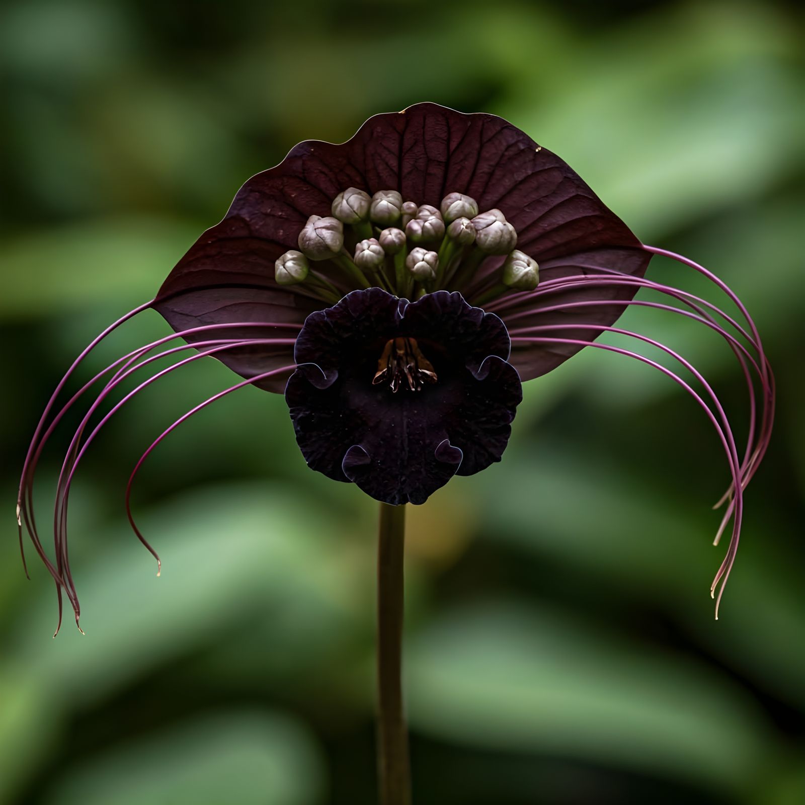 Exotic Black Bat Flower in Tropical Splendor