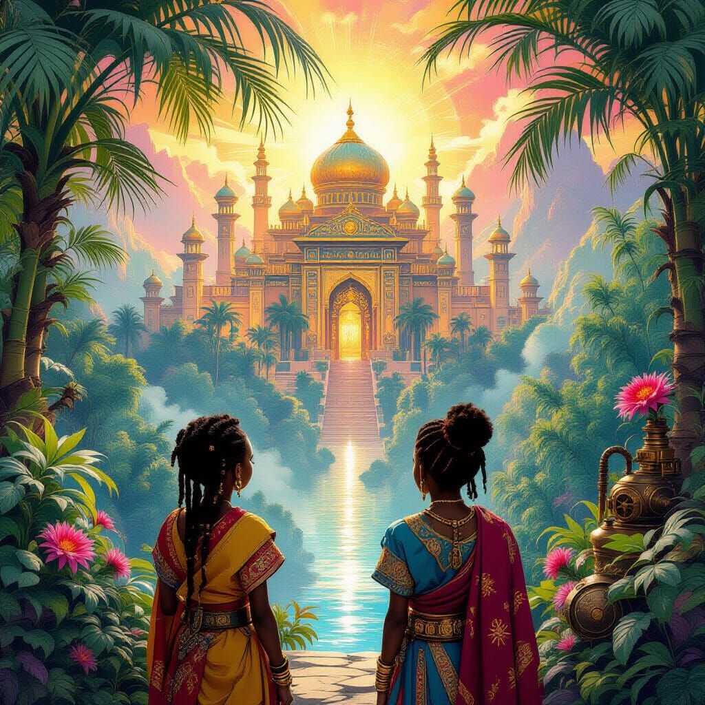 Wakandans Discover Mystical City in Radiant Rainbow Forest