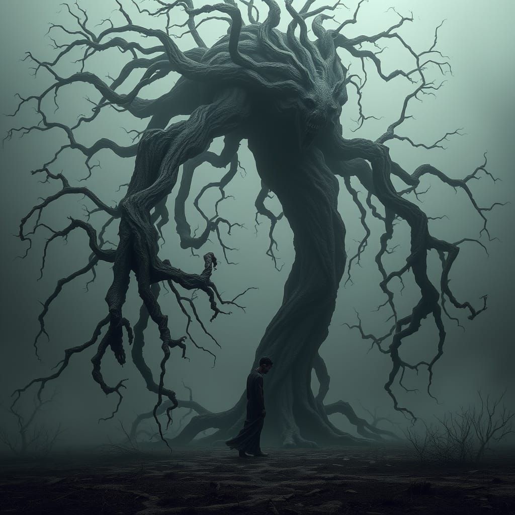 Gnarled Tree-Like Monster Emerges from the Earth
