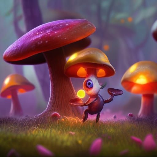 Cute Killer Mushroom Concept Art in 8K