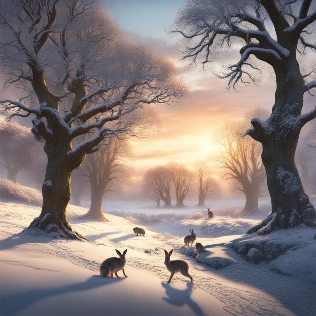 Winter Riverbend: A Detailed Matte Painting