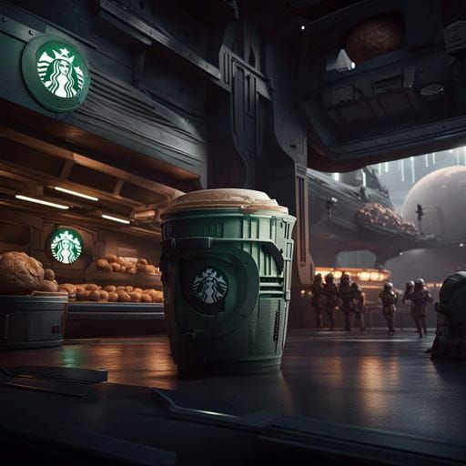 Mandalorian Starbucks on the Death Star