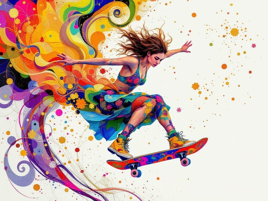 Vibrant Spring Florals in Gold Leaf Art Nouveau Style