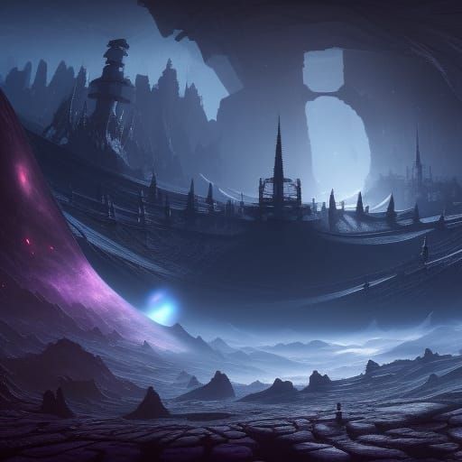 Detailed Matte Painting of a Black Hole