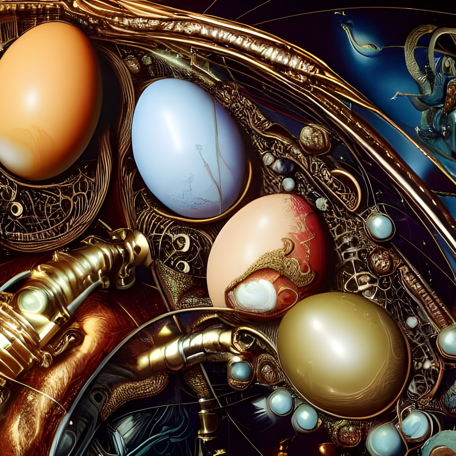 Translucent Embryo Eggs in Dreamy Light