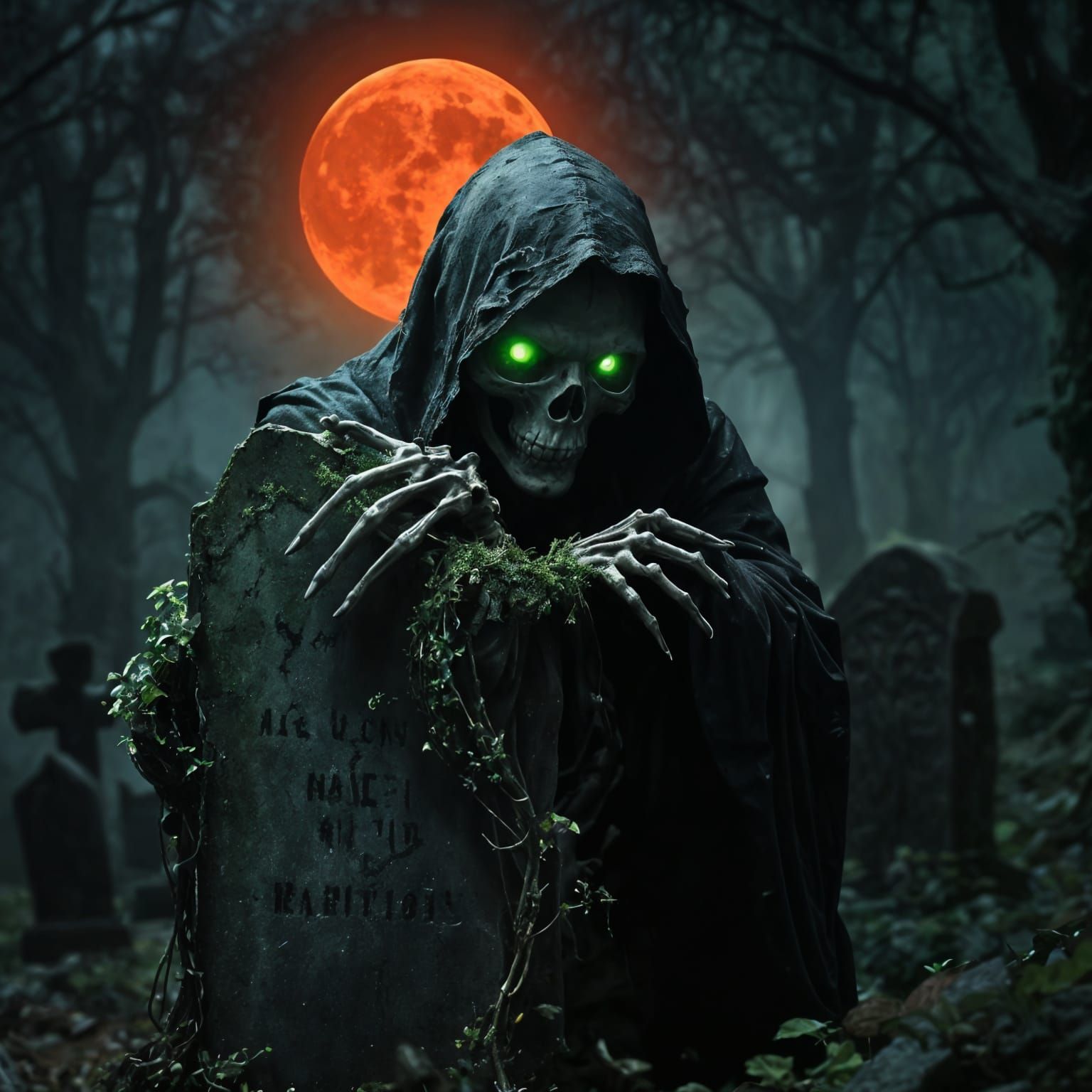 Eerie Skeleton Emerges in Haunted Graveyard