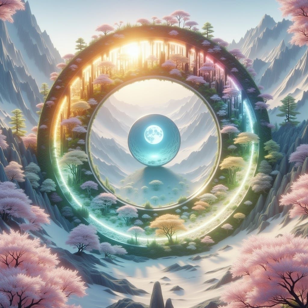 Opalescent <lora:Yin-Yang scenery:1.0>