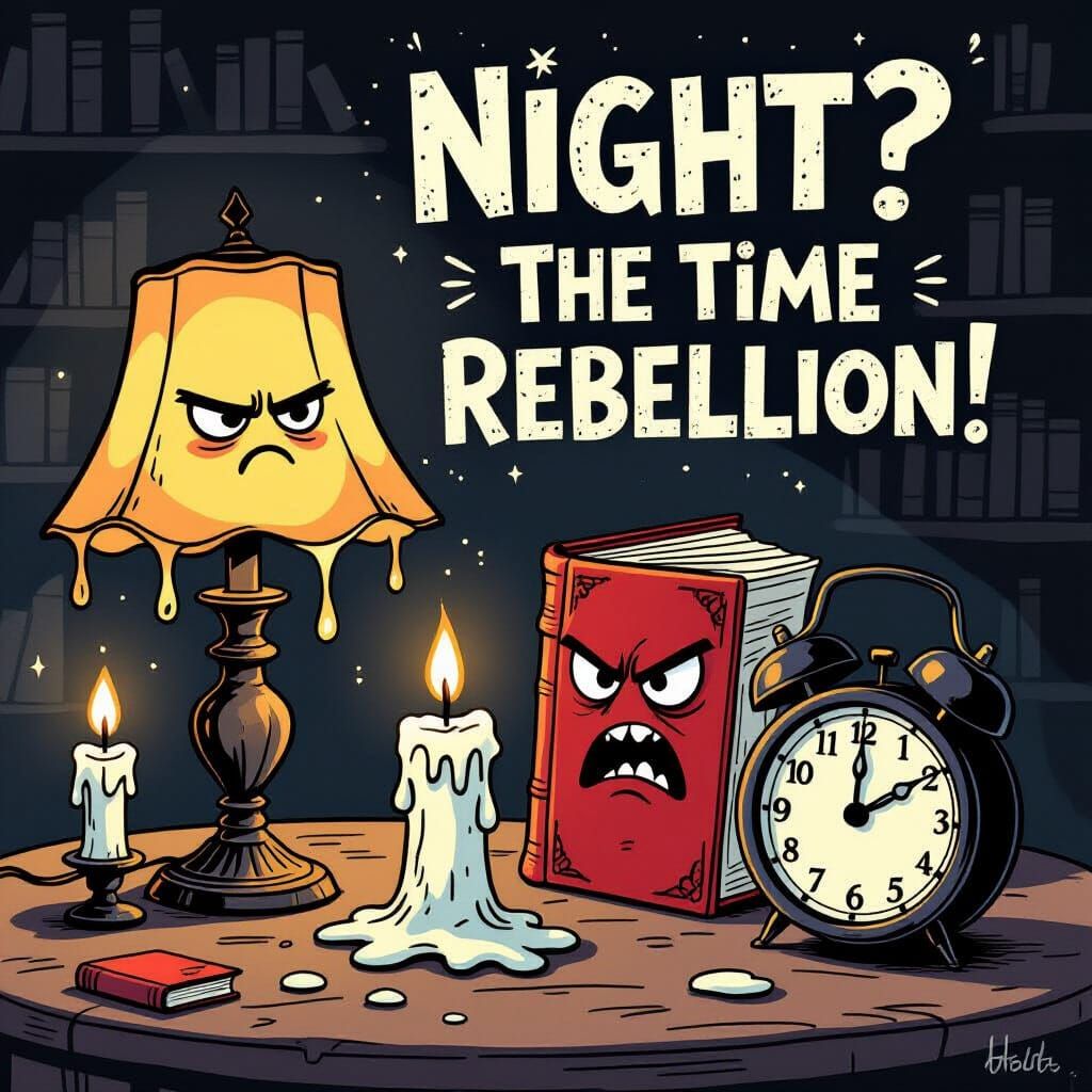 Whimsical Reading Room with Anthropomorphic Objects