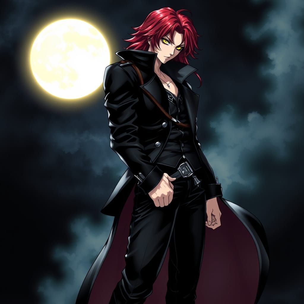 Elegant Castlevania Vampire Alucard in Golden Accents